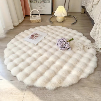 Runder Winter Teppich – Flauschige Matte für Wohnzimmer und Schlafzimmer