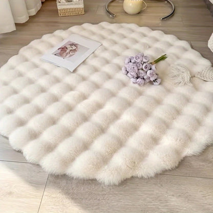 Runder Winter Teppich – Weiche Matte für Wohnzimmer und Schlafzimmer
