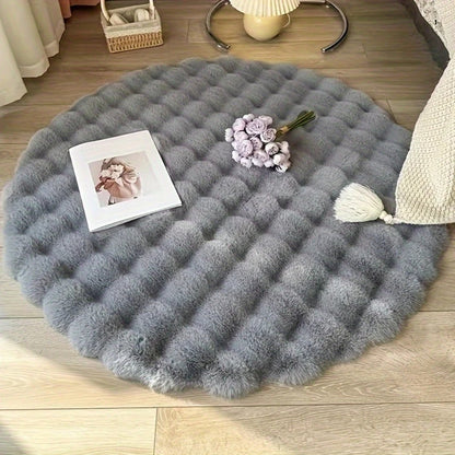 Runder Winter Teppich – Weiche Matte für Wohnzimmer und Schlafzimmer