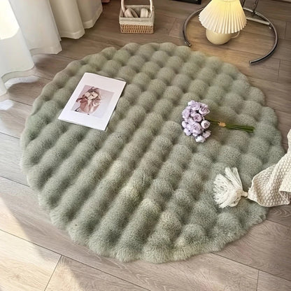 Runder Winter Teppich – Weiche Matte für Wohnzimmer und Schlafzimmer