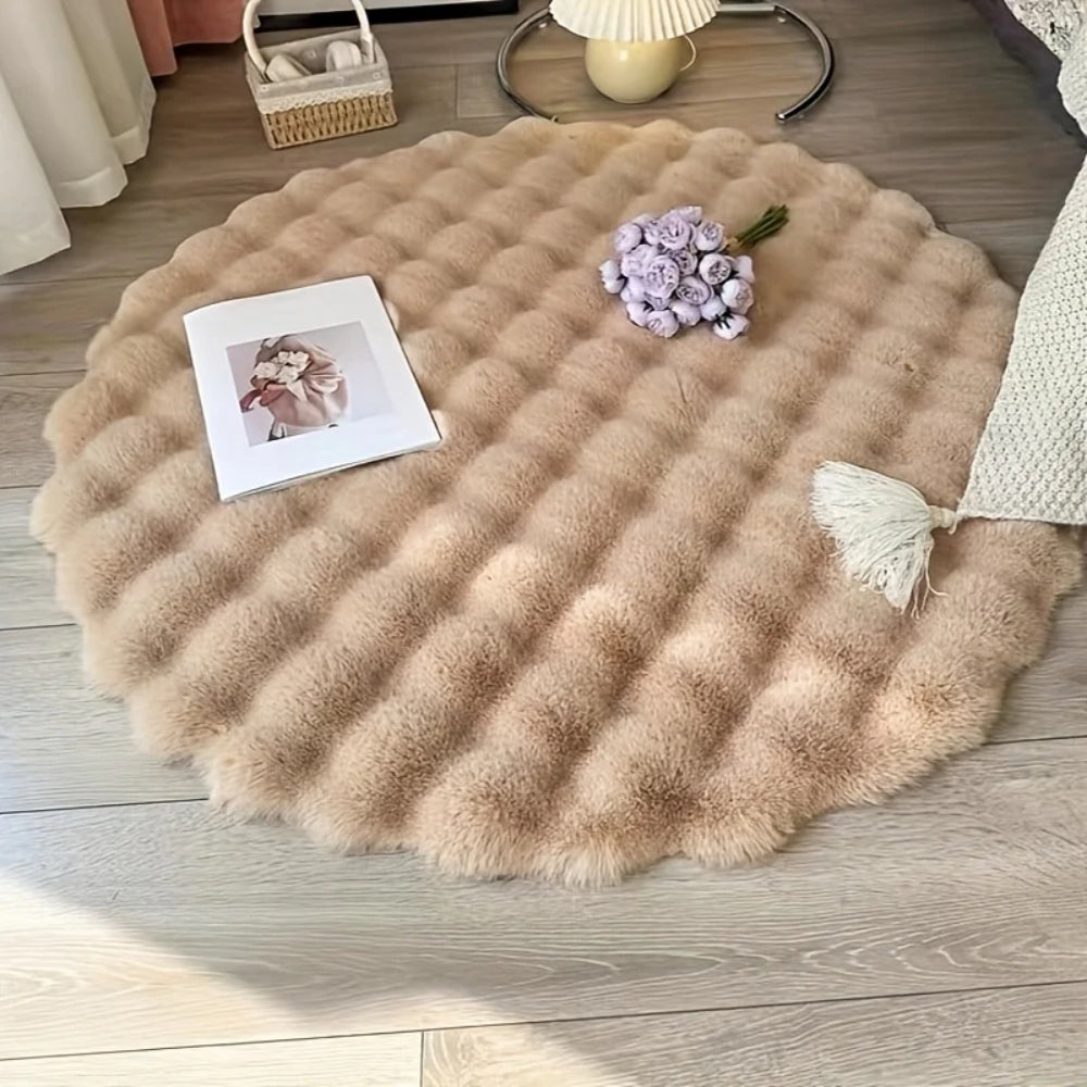 Runder Winter Teppich – Weiche Matte für Wohnzimmer und Schlafzimmer