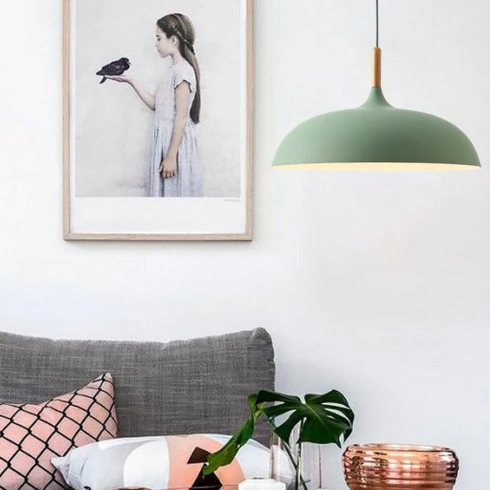 Sanfte Pendelleuchte – Verstellbar & Retro-Design mit Holz-Akzenten