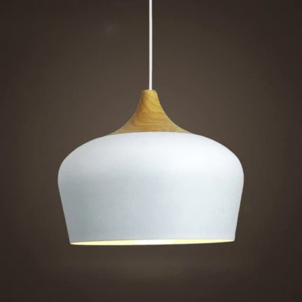 Sanfte Pendelleuchte – Verstellbar & Retro-Design mit Holz-Akzenten