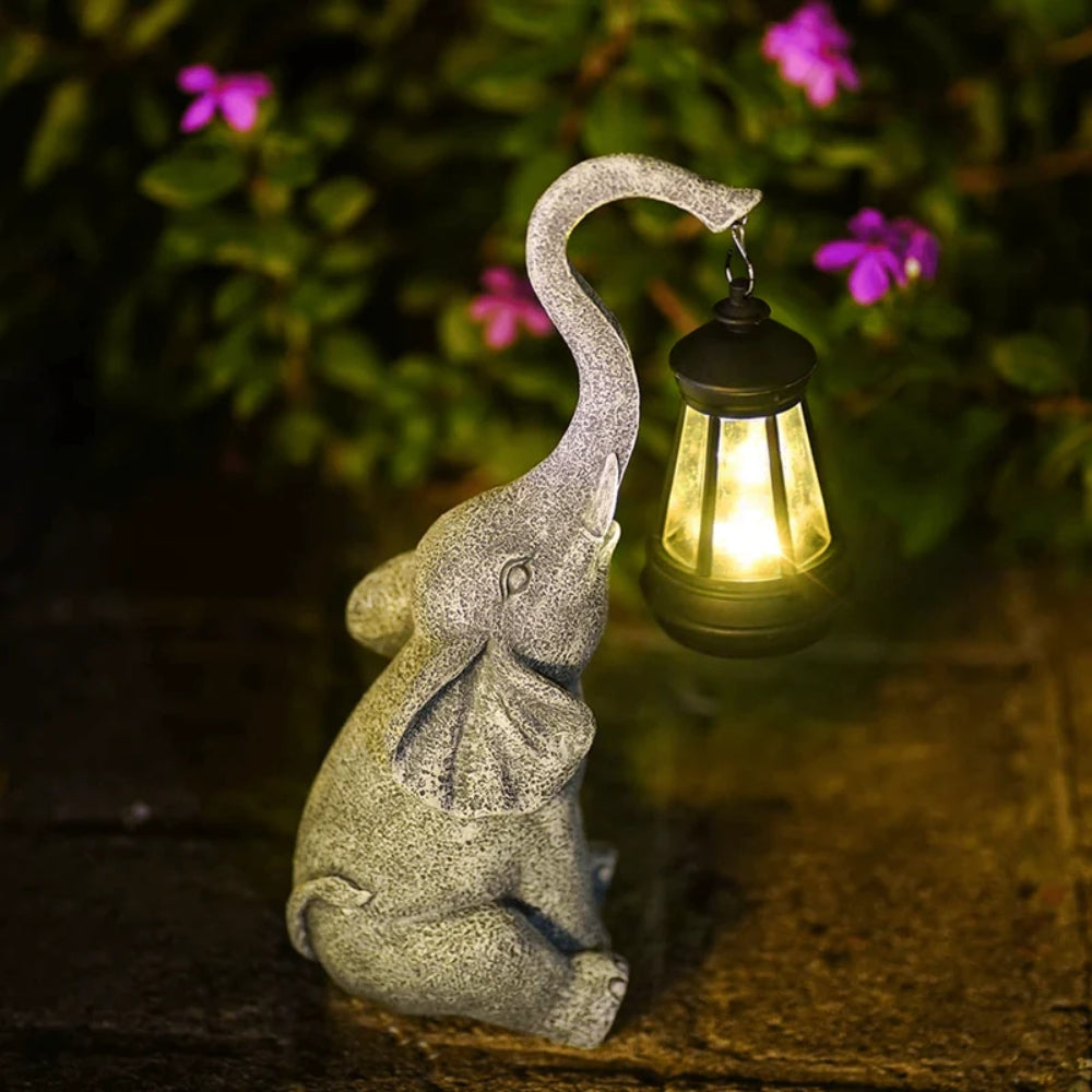 Sanfter Elefant Solarbetriebene Gartenlampe - Wetterfreundlich