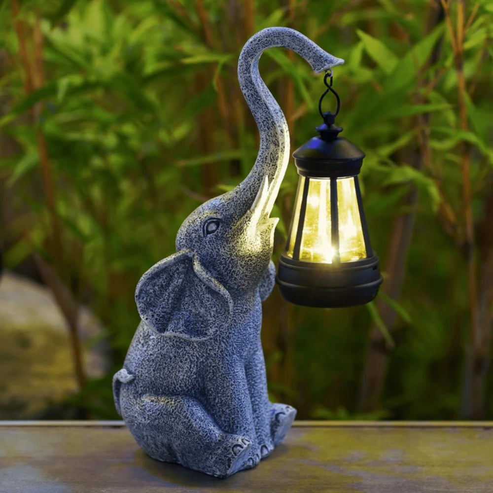 Sanfter Elefant Solarbetriebene Gartenlampe - Wetterfreundlich