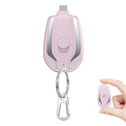 Tragbarer Schlüsselanhänger Strom Bank - 1500mAh Ladegerät für iPhone & Type-C