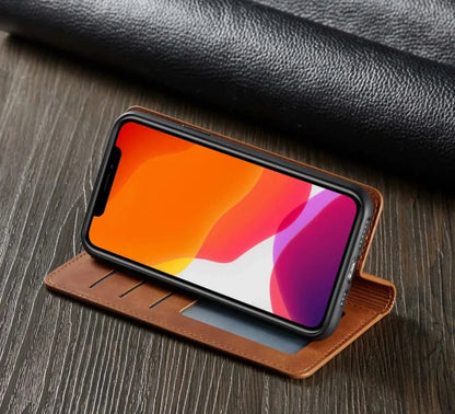 Handy-Schutzhülle - Magnetverschluss mit integrierten Taschen für iPhones