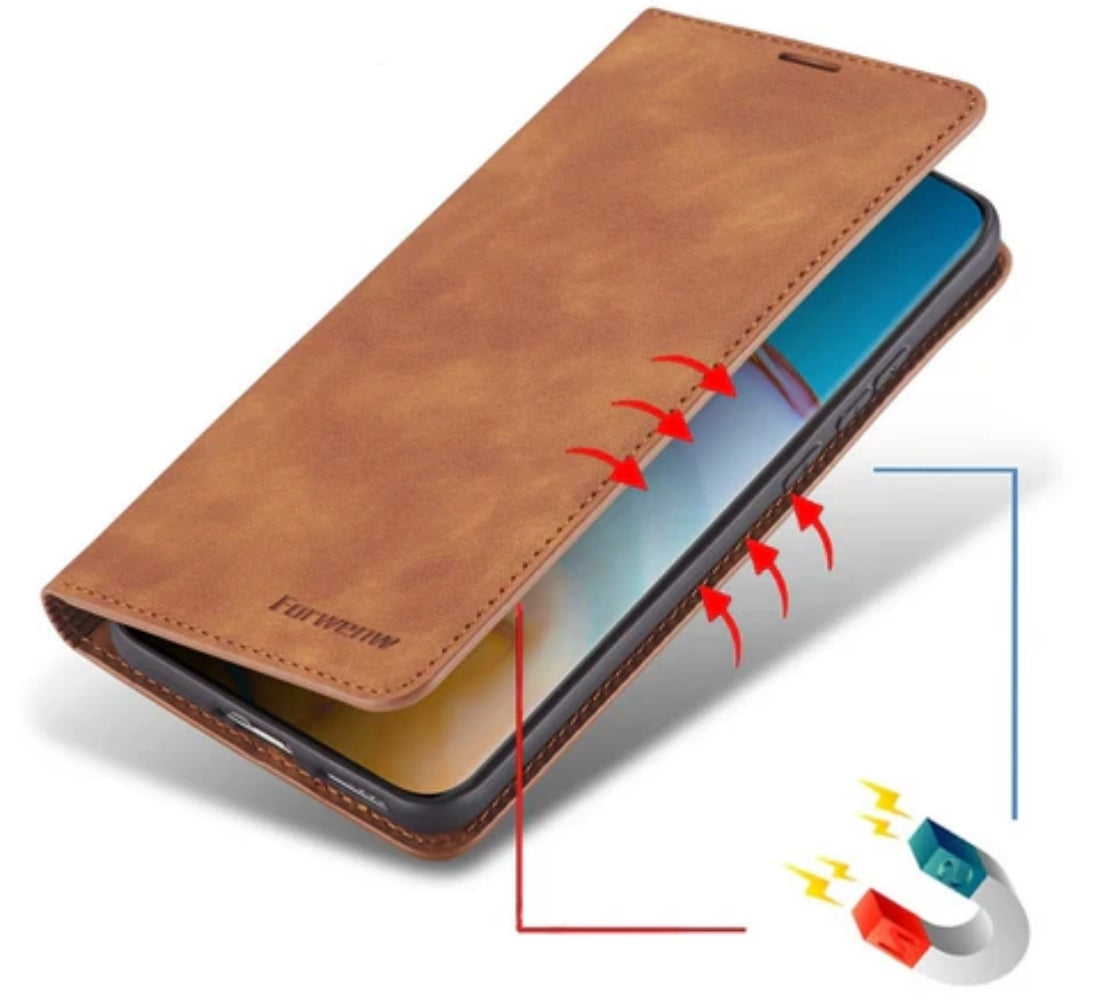 Handy-Schutzhülle - Magnetverschluss mit integrierten Taschen für iPhones