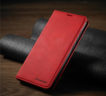 Handy-Schutzhülle - Magnetverschluss mit integrierten Taschen für iPhones