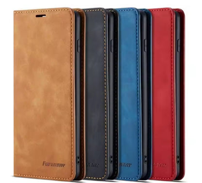 Handy-Schutzhülle - Magnetverschluss mit integrierten Taschen für iPhones