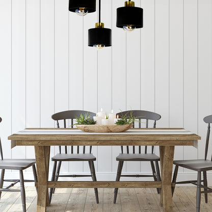 Schwarz & Gold 3-Wege-Deckenleuchte - Moderne LED-kompatible Leuchte