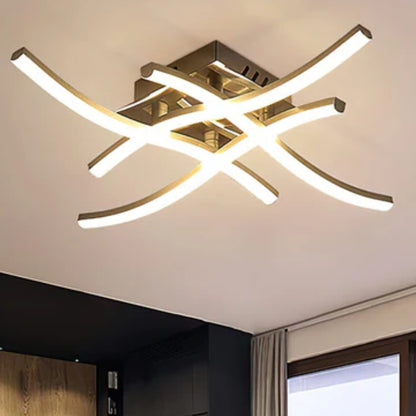 Skulpturale LED-Deckenleuchte – Aufbauleuchte mit Geschwungenem Design