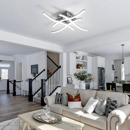 Skulpturale LED-Deckenleuchte – Aufbauleuchte mit Geschwungenem Design