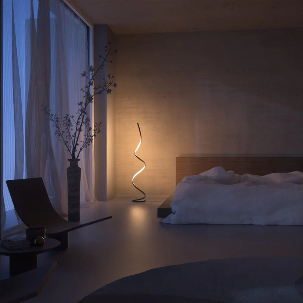 Spiralförmige LED-Stehlampe – Dimmbares Stimmungslicht