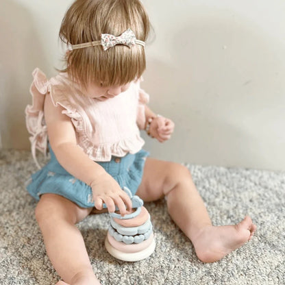 Stapeln Turm - Weiche, stapelbare Ringe mit Mond- und Wolkenaufsatz für Babys