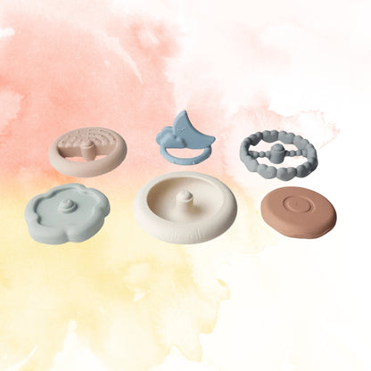 Stapeln Turm - Weiche, stapelbare Ringe mit Mond- und Wolkenaufsatz für Babys
