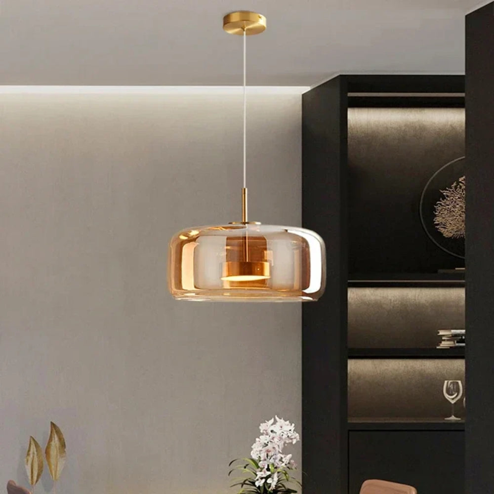 Stellungnahme Glas-Hängeleuchte - Verstellbar mit minimalistischem Gestaltung