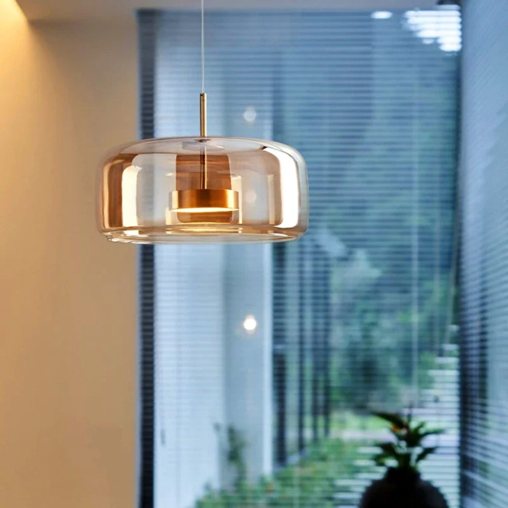 Stellungnahme Glas-Hängeleuchte - Verstellbar mit minimalistischem Gestaltung