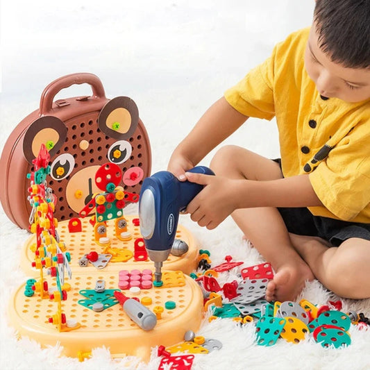 STEM Bohrer Konstruktionsspielzeug - Werkzeugsatz mit 203 Teilen für Kinder
