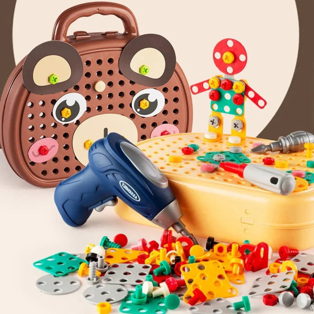 STEM Bohrer Konstruktionsspielzeug - Werkzeugsatz mit 203 Teilen für Kinder