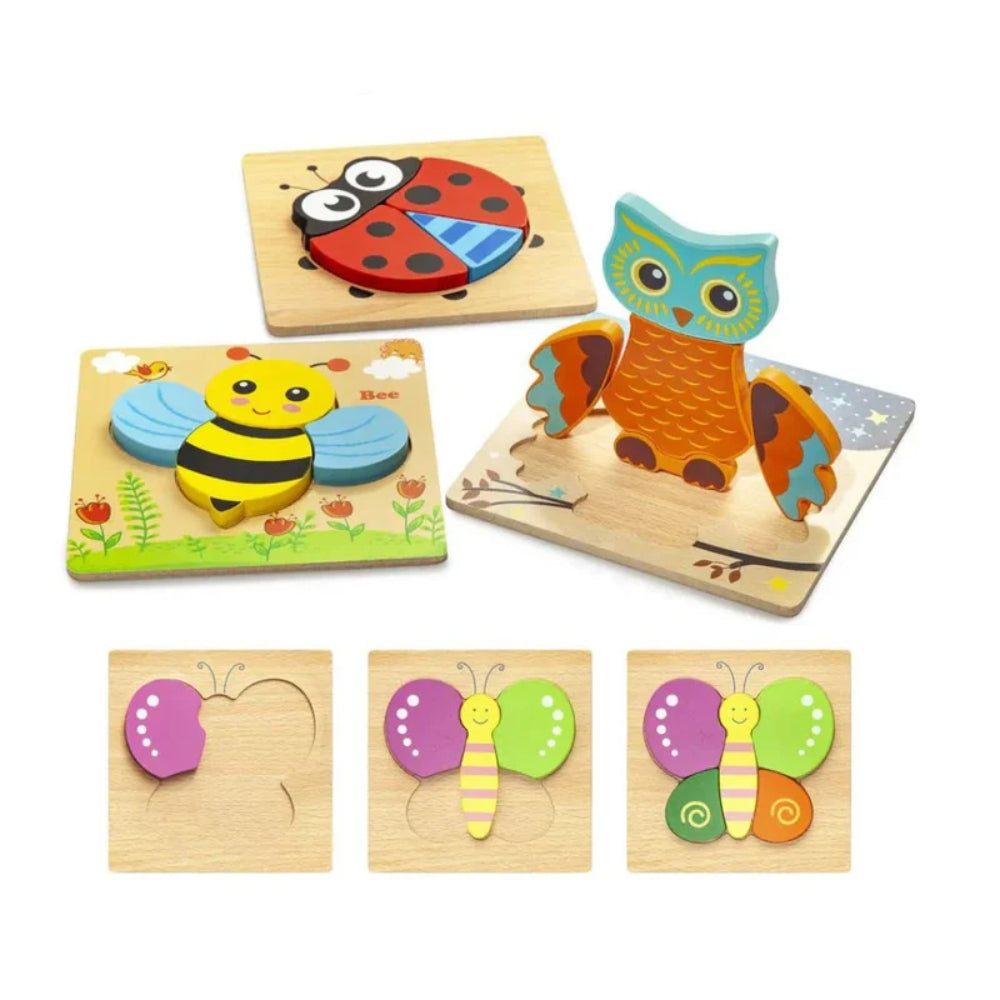 Tier Puzzle-Satz - 6 lustige Formen mit Aufbewahrungstasche für Kinder