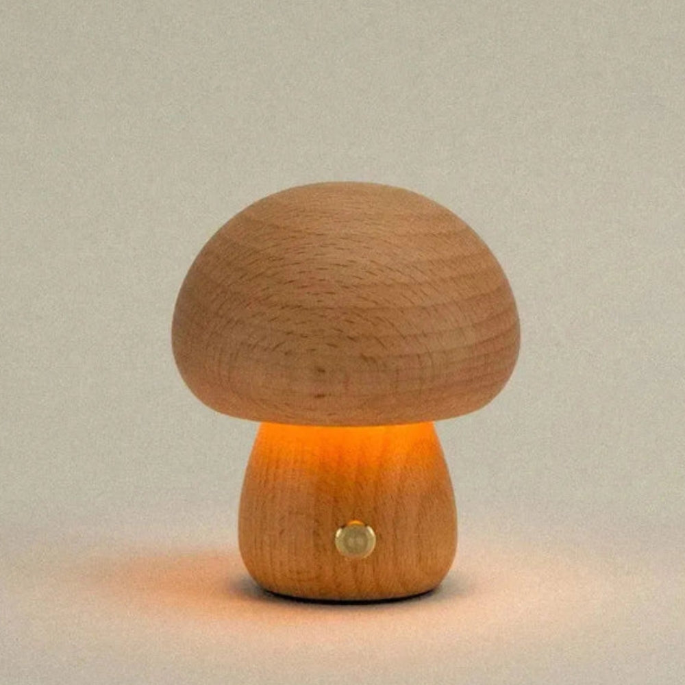 Timber Mushie Tischlampe - tragbare, von der Natur inspirierte Wärme