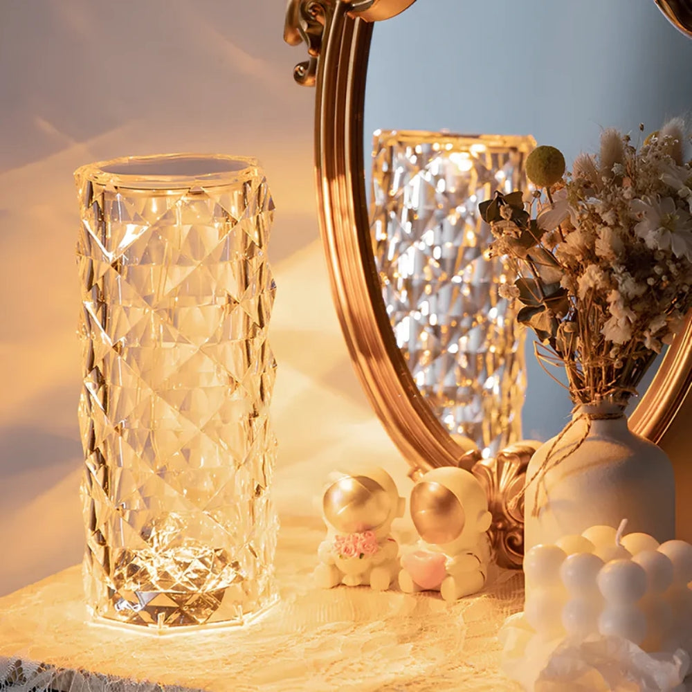 Touch-Aktivierte Kristall-Tischlampe – Elegantes Glasdesign
