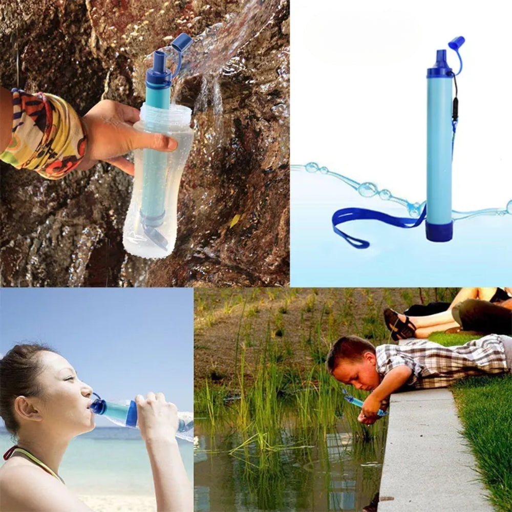 Tragbarer Wasserfilter - Vierstufige Filtrierung für sauberes Trinkwasser