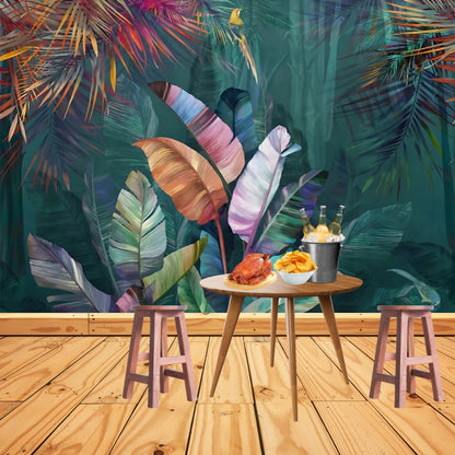 Tropische Fototapete - Horizontales Bananenblatt-Muster