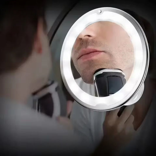 360° LED Schminke Spiegel - flexibler Schwanenhals und 10-facher Vergrößern