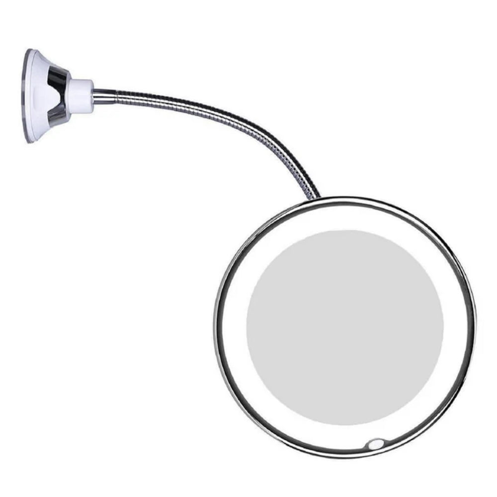 360° LED Schminke Spiegel - flexibler Schwanenhals und 10-facher Vergrößern