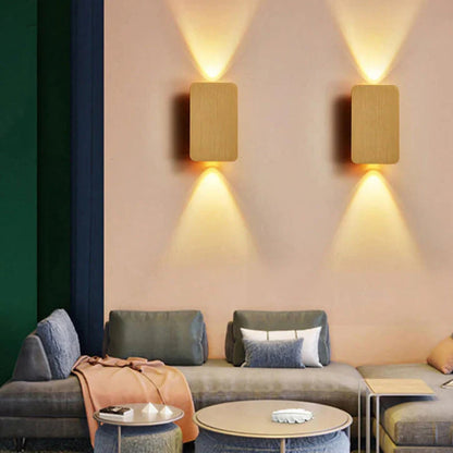 Up-Down-Wandleuchte – Rechteckiges Design mit Doppelstrahl