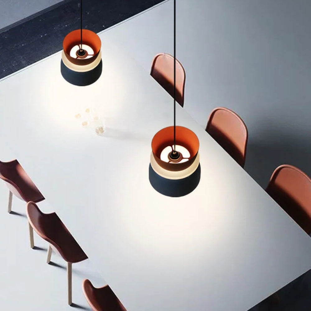 Verspielte Color-Block-Pendelleuchte – Moderne Café-Hängeleuchte