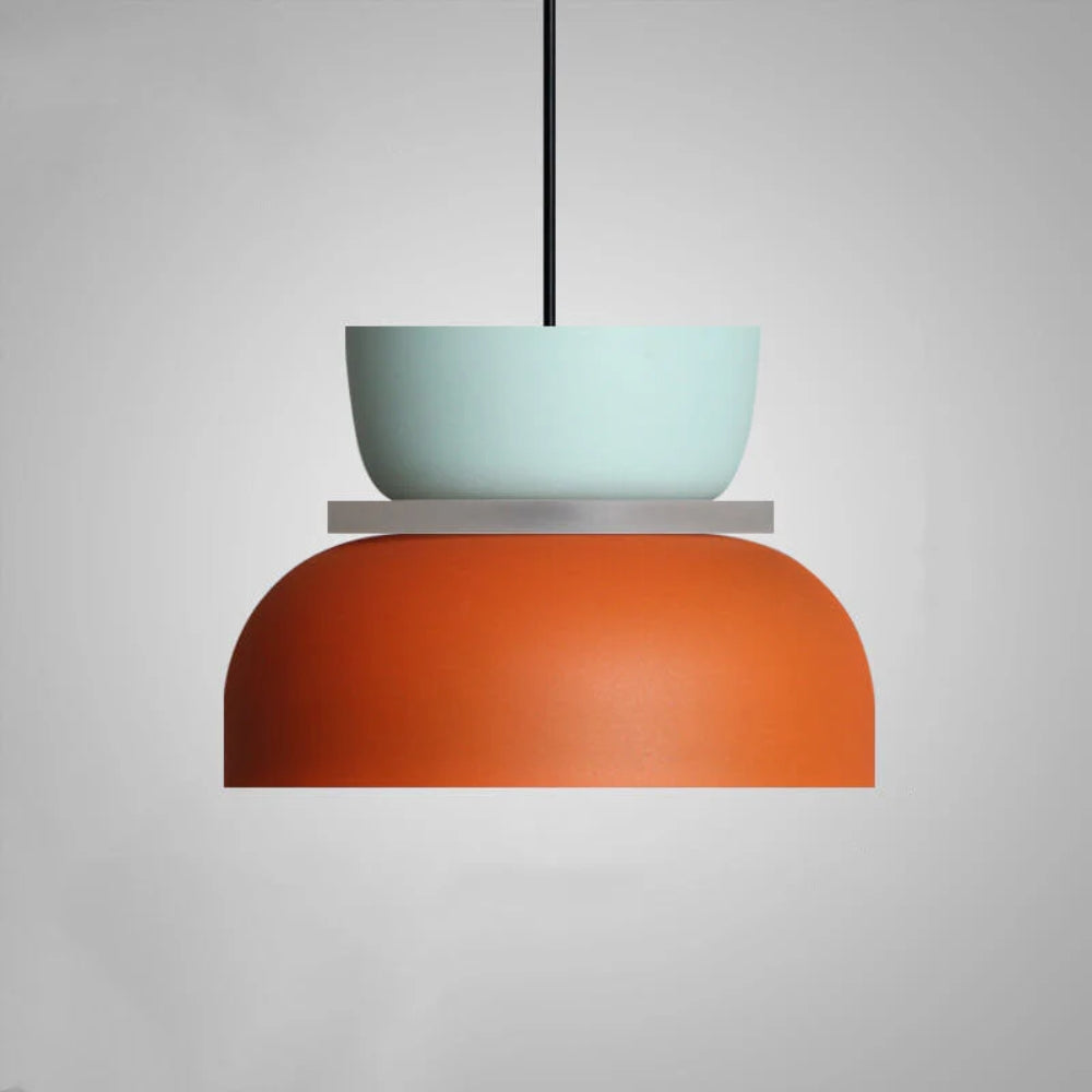 Verspielte Color-Block-Pendelleuchte – Moderne Café-Hängeleuchte