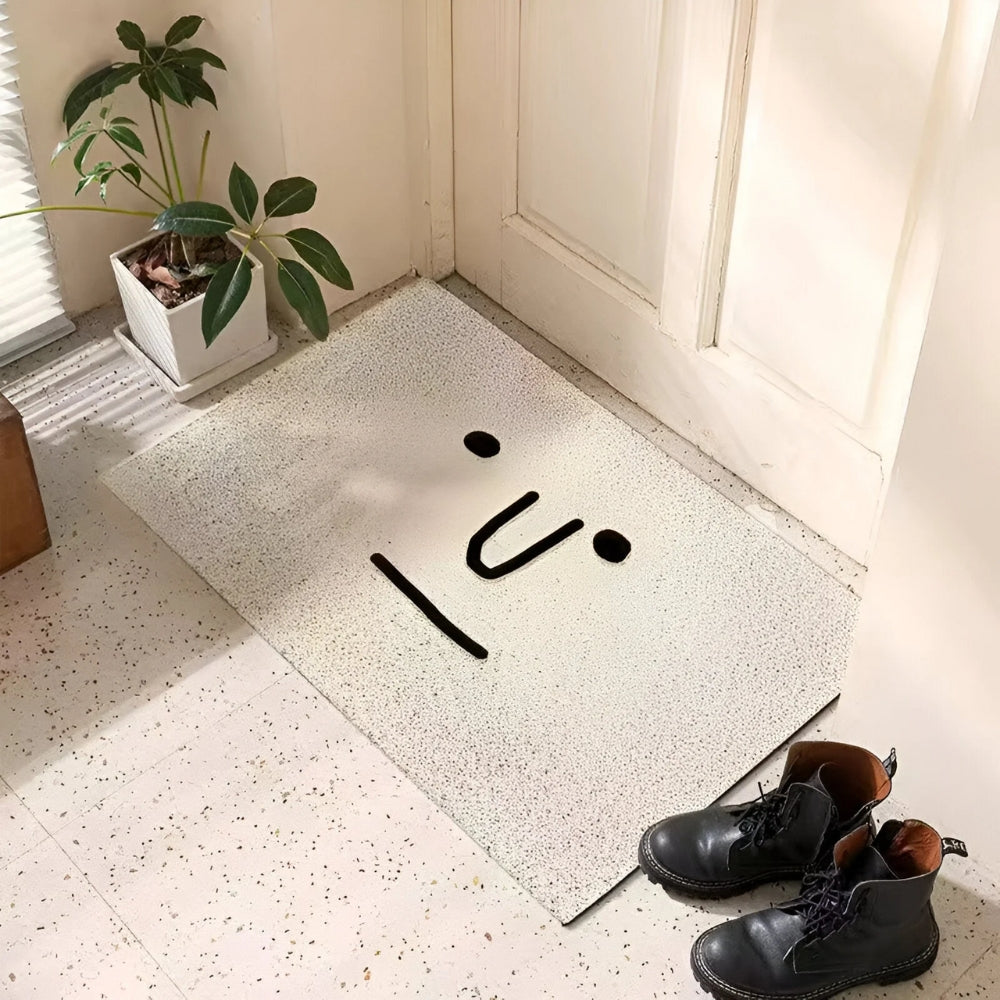 Verspielte Smiley-Fußmatte - Rutschfeste Willkommensmatte für den Eingangsbereich