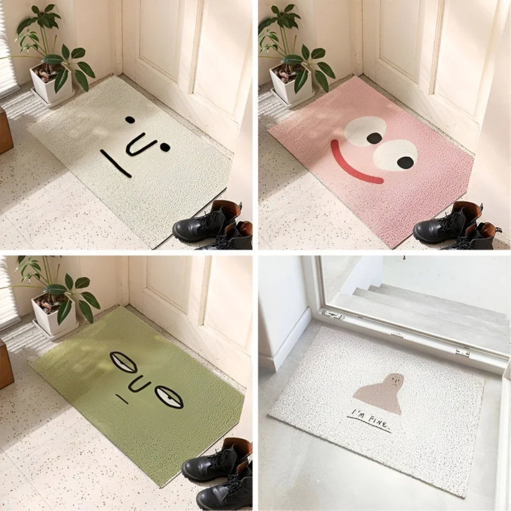 Verspielte Smiley-Fußmatte - Rutschfeste Willkommensmatte für den Eingangsbereich