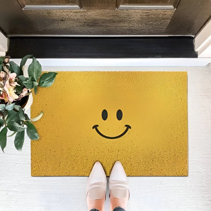 Verspielte Smiley-Fußmatte - Rutschfeste Willkommensmatte für den Eingangsbereich