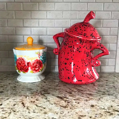 Verspielter Küchenkanister - lustiges Hands-on-Hips Design