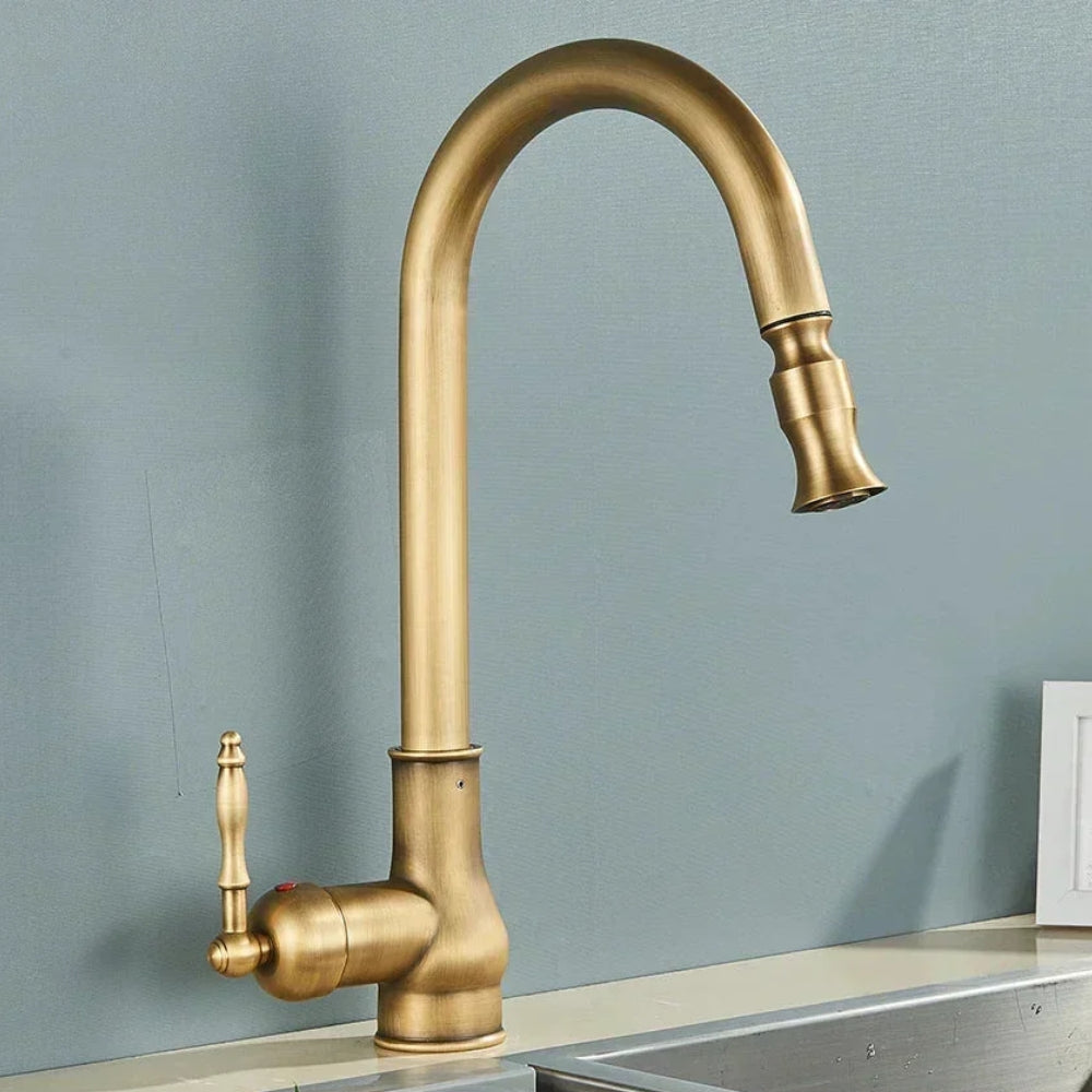 Vintage-Küchenarmatur – Zur Aufsatzmontage mit Schwenkauslauf und Mischbatterie