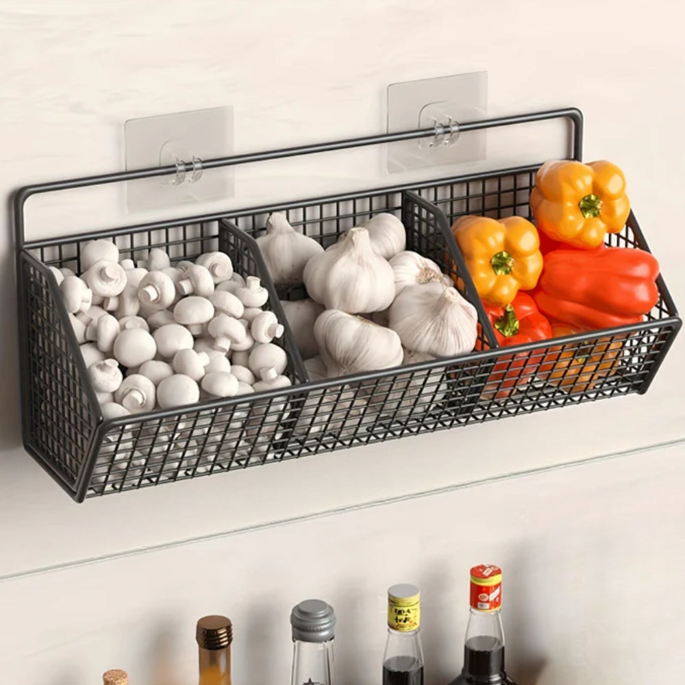 Wandmontierter Lebensmittelkorb – Offenes Gitterregal für Lebensmittel