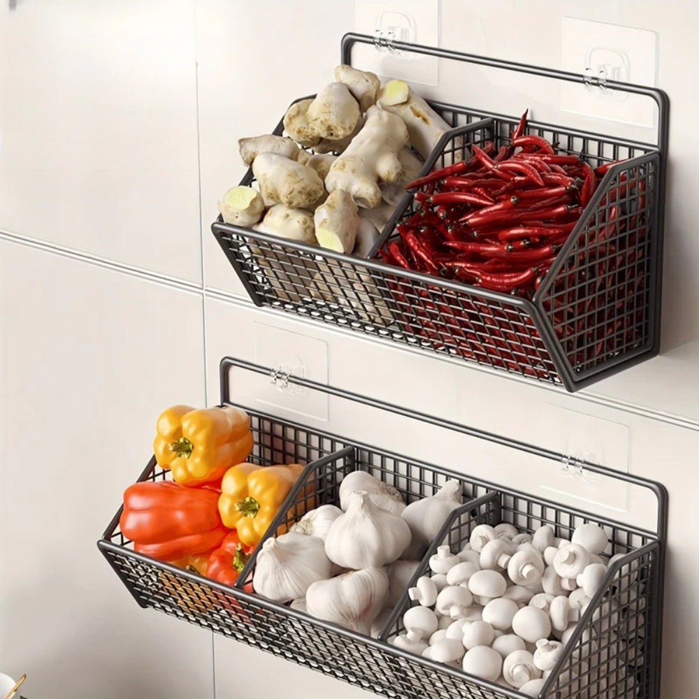 Wandmontierter Lebensmittelkorb – Offenes Gitterregal für Lebensmittel