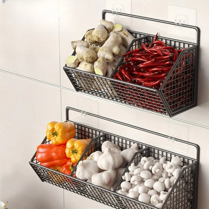 Wandmontierter Lebensmittelkorb – Offenes Gitterregal für Lebensmittel