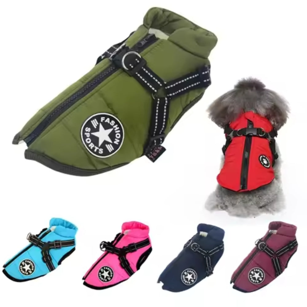 Wasserdichter Hundemantel - Warme Regenjacke mit Reflektor