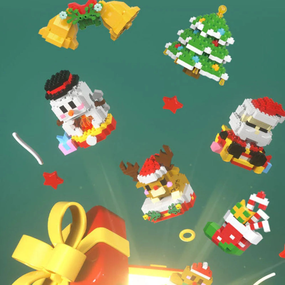 Weihnachts Dekoration Blockfiguren – Festliche Mini Spielzeuge für Kinder