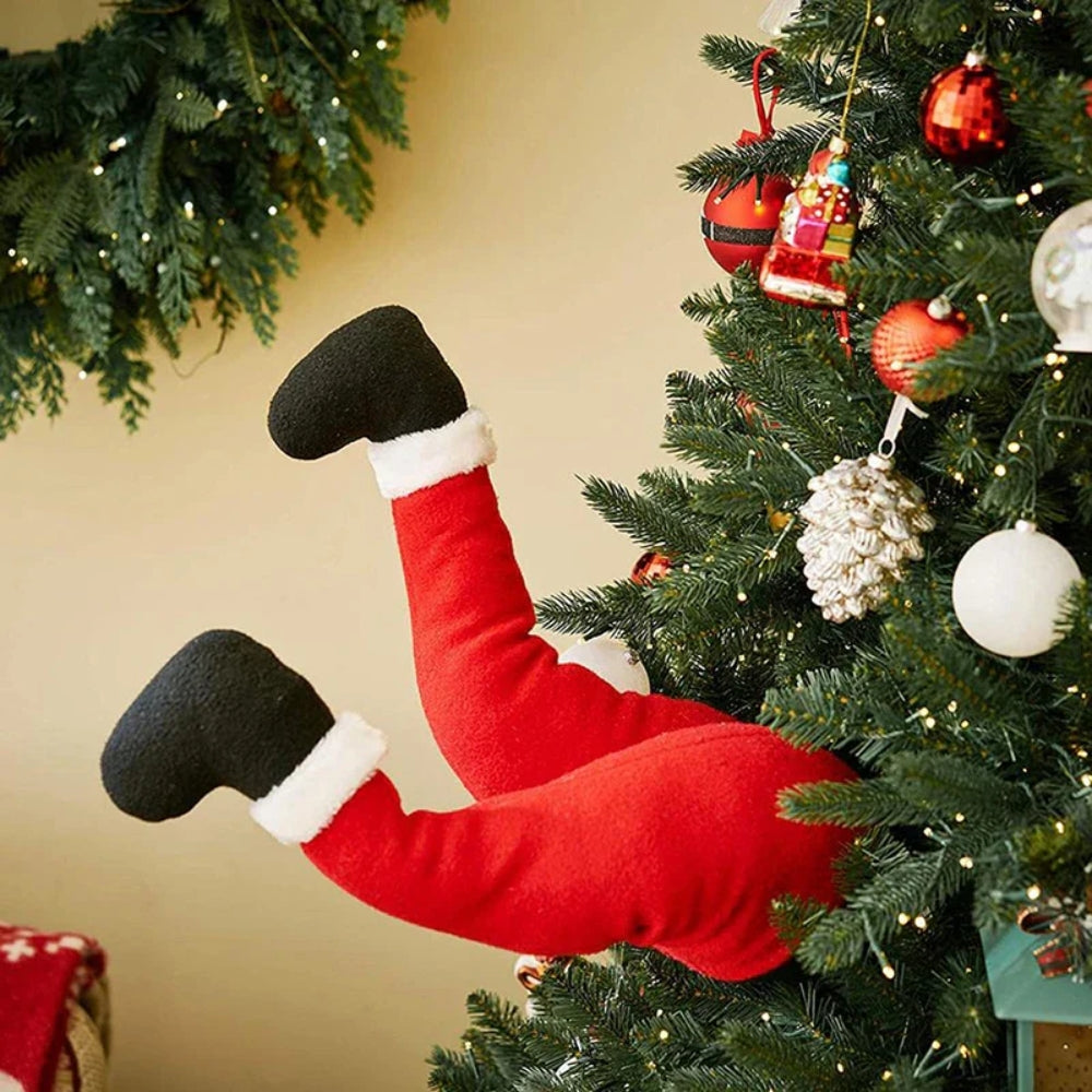 Weihnachtsdekoration Weihnachtsmann-Beine – Lustiger und Verspielter Baumschmuck