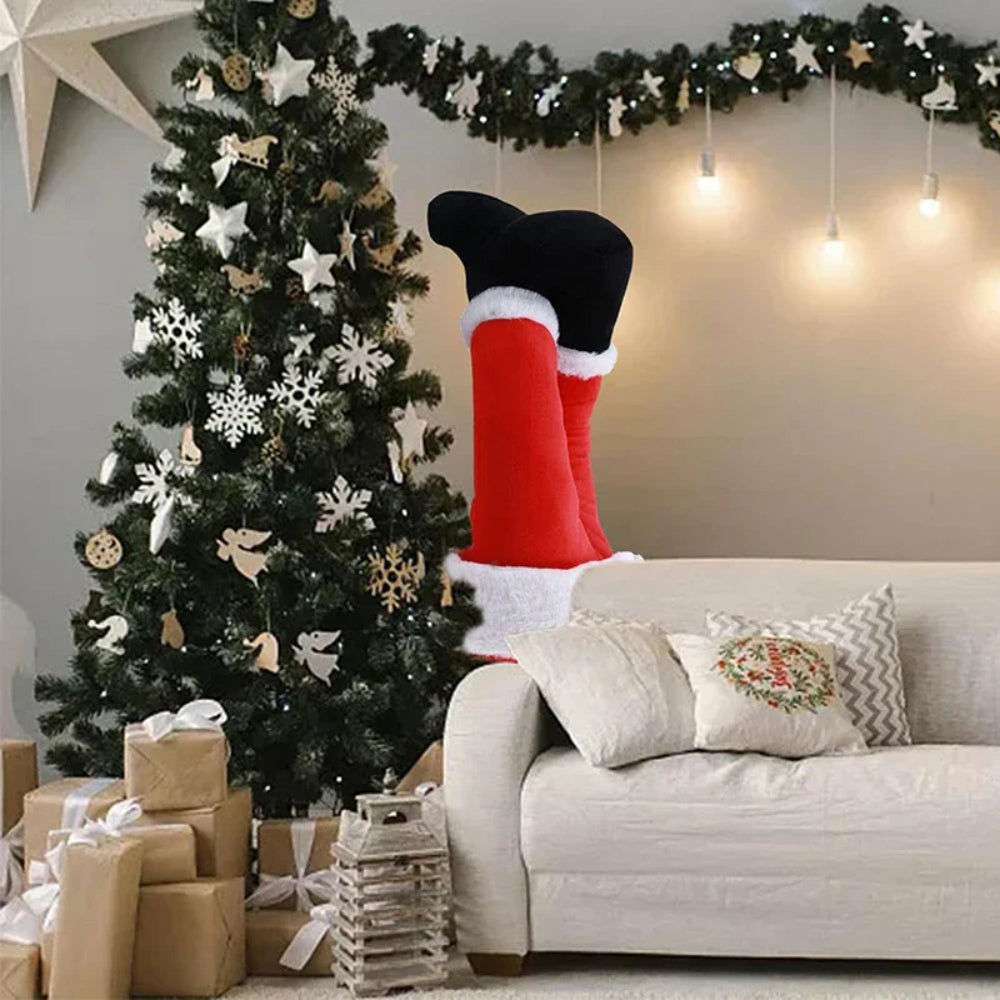 Weihnachtsdekoration Weihnachtsmann-Beine – Lustiger und Verspielter Baumschmuck