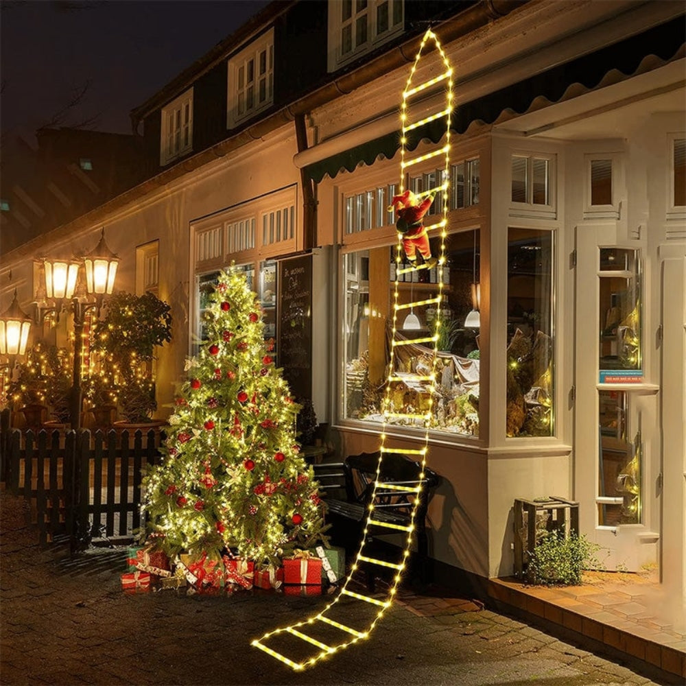 Weihnachtsmann Kletterleiter Winter Weihnachts – LED Wanddekoration