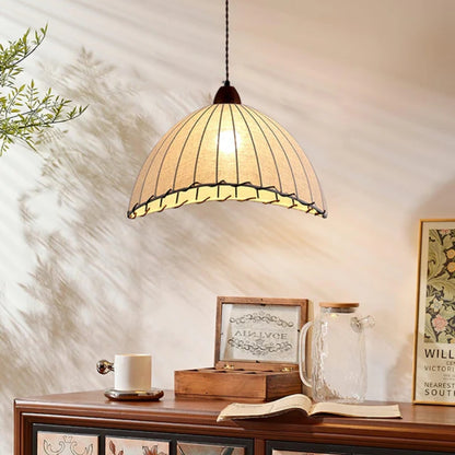 Weinlese Pendelleuchte - Sanft leuchtende Hängelampe mit gerippter Oberfläche