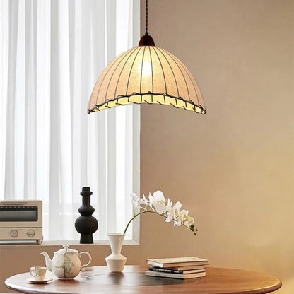 Weinlese Pendelleuchte - Sanft leuchtende Hängelampe mit gerippter Oberfläche