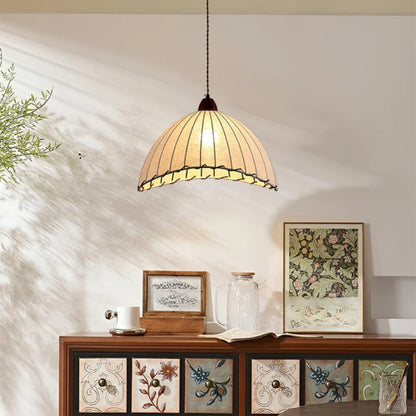 Weinlese Pendelleuchte - Sanft leuchtende Hängelampe mit gerippter Oberfläche